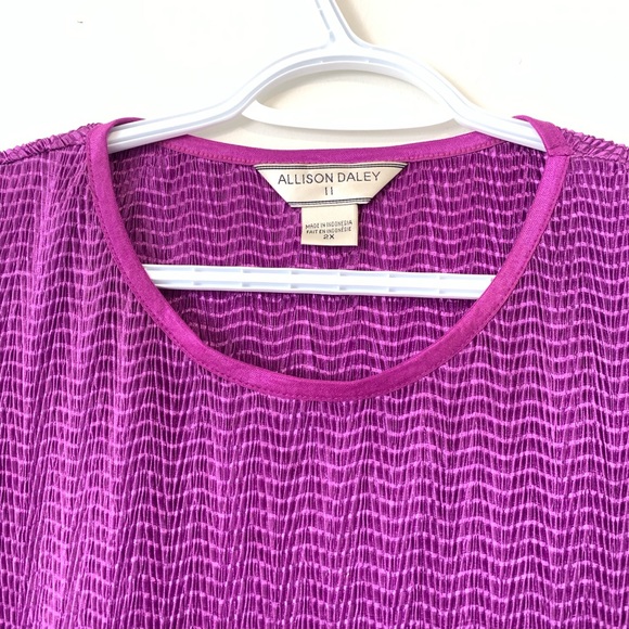 Allison Daley Purple Short Sleeve Blouse size 2X - Picture 2 of 6